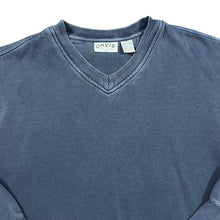 Load image into Gallery viewer, Early 00&#39;s ORVIS Classic Basic Washed Blue V-Neck Sweatshirt
