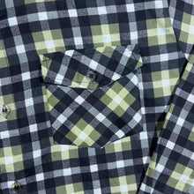 Load image into Gallery viewer, Vintage Green Black Lumberjack Plaid Check Long Sleeve Cotton Blend Flannel Shirt
