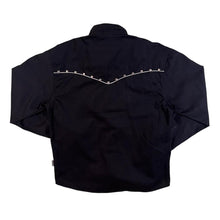 Load image into Gallery viewer, Cowboy Western Style Metal Stud Black Popper Polyester Cotton Long Sleeve Shirt
