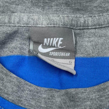 Load image into Gallery viewer, NIKE Classic Mini Logo Spellout Graphic Colour Block Striped T-Shirt

