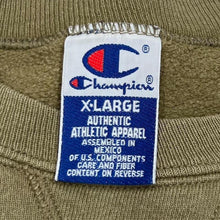 Load image into Gallery viewer, Vintage Champion Embroidered Mini Spellout Khaki Green Distressed Sweatshirt
