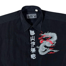 Load image into Gallery viewer, Early 00&#39;s Hano Model Classic Embroidered Dragon Black Short Sleeve Shirt

