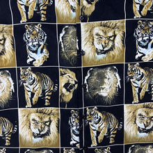 Load image into Gallery viewer, Early 00's 725 Originals Lion Tiger Animal Graphic Black Beige Polyester Shirt
