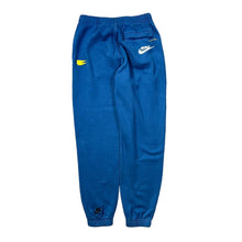 Load image into Gallery viewer, NIKE Embroidered Logo Spellout Blue Sweat Pants Joggers Bottoms

