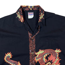Load image into Gallery viewer, Early 00&#39;s Ice Blue Tattoo Y2K Gothic Dragon Print Short Sleeve Shirt
