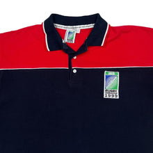 Load image into Gallery viewer, Vintage RUGBY WORLD CUP (1999) IRB Colour Block Patch Logo Polo Shirt Top

