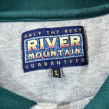 Load image into Gallery viewer, Vintage RIVER MOUNTAIN Embroidered Pocket Logo Teal Collared Sweatshirt
