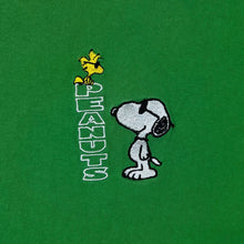 Load image into Gallery viewer, Vintage Peanuts Snoopy Embroidered Character Green Cotton T-Shirt
