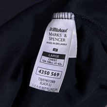 Load image into Gallery viewer, Vintage St Michael Marks &amp; Spencer Classic Black Long Sleeve Cotton Polo Shirt
