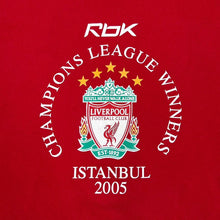 Load image into Gallery viewer, Reebok (2005) LIVERPOOL FC “Champions League Winners” Football Souvenir Graphic T-Shirt
