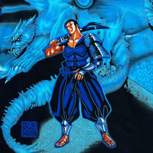 Load image into Gallery viewer, Early 00’s OXYZONE Anime Manga Goth Samurai All-Over Print Polyester Shirt
