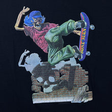 Load image into Gallery viewer, Bone Man Skeleton Skateboarding Skater Graphic Black Short Sleeve T-Shirt
