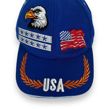 Load image into Gallery viewer, Early 00&#39;s USA Patriotic Americana Eagle Flag Embroidered Souvenir Spellout Baseball Cap
