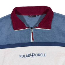 Load image into Gallery viewer, Vintage POLAR CIRCLE Embroidered Spellout Colour Block 1/4 Zip Pullover Fleece Sweatshirt
