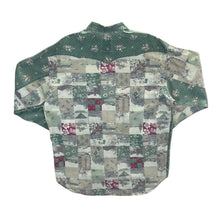 Load image into Gallery viewer, Vintage Cherokee Jeans Floral Patterned Green Cowboy Western Long Sleeve Shirt

