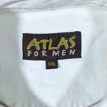Load image into Gallery viewer, Early 00&#39;s Atlas For Men Cowboy Western Embroidered Aztec White Cotton Long Sleeve Shirt
