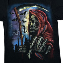 Load image into Gallery viewer, GLOW IN THE DARK Gothic Horror Fantasy Grim Reaper Graphic T-Shirt
