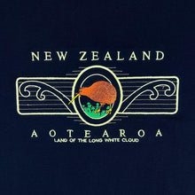 Load image into Gallery viewer, Wild Kiwi NEW ZEALAND &quot;Aotearoa&quot; Embroidered Souvenir Spellout Navy Blue T-Shirt
