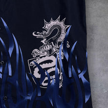 Load image into Gallery viewer, Early 00&#39;s X-Mail Gothic Y2K Flaming Dragon Graphic Short Sleeve Shirt
