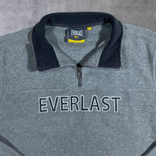 Load image into Gallery viewer, Everlast Embroidered Big Spellout Grey 1/4 Zip Pullover Fleece Sweatshirt
