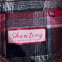 Load image into Gallery viewer, Vintage Shuntong Red Black Blue Plaid Check Long Sleeve Cotton Flannel Shirt
