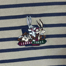 Load image into Gallery viewer, Vintage Warner Bros (1998) LOONEY TUNES Brown Black Striped Long Sleeve T-Shirt
