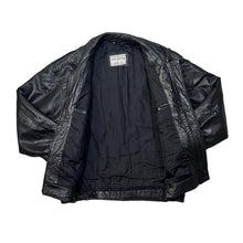 Load image into Gallery viewer, Vintage NOBLE COLLECTION Classic Genuine Real Black Leather Zip Bomber Jacket
