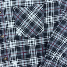 Load image into Gallery viewer, Vintage Lecanto Grey Red White Plaid Check Long Sleeve Cotton Flannel Shirt
