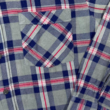 Load image into Gallery viewer, Vintage Checkout Khaki-Grey Navy Red Plaid Check Long Sleeve Cotton Flannel Shirt
