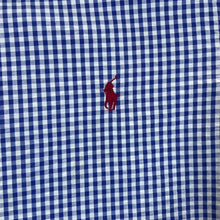 Load image into Gallery viewer, Vintage RALPH LAUREN &quot;Custom Fit&quot; Blue White Check Short Sleeve Button-Up Shirt
