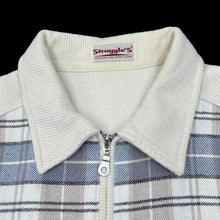 Load image into Gallery viewer, Vintage 90’s STRUGGLE’S Plaid Check Ribbed Cotton Collared Zip Sweatshirt
