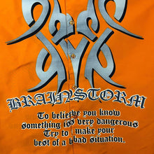 Load image into Gallery viewer, Early 00's Dognose "Brainstorm" Goth Y2K Tribal Orange Polyester Shirt
