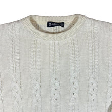 Load image into Gallery viewer, Vintage 90&#39;s ST MICHAEL Marks &amp; Spencer Cream Chunky Cable Knit Cotton Acrylic Sweater Jumper
