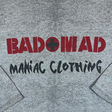 Load image into Gallery viewer, Vintage Bad + Mad &quot;Maniac Clothing&quot; Hip Hop Skater Spellout Graphic Grey Sweatshirt
