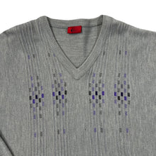 Load image into Gallery viewer, Vintage GABICCI Classic Grandad Patterned Acrylic Wool Knit V-Neck Sweater Jumper
