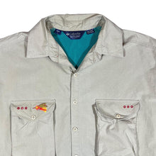 Load image into Gallery viewer, Vintage 90&#39;s COLUMBIA &quot;Bonefish Flats&quot; Fishing Beige Brown Cotton Short Sleeve Shirt
