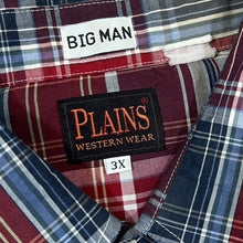 Load image into Gallery viewer, Vintage PLAINS WESTERN WEAR Multi Plaid Check Pearl Snap Popper Button Short Sleeve Shirt

