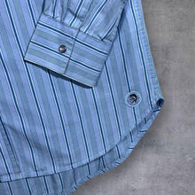 Load image into Gallery viewer, Diesel Western Style Blue Striped Cotton Popper Button Long Sleeve Shirt
