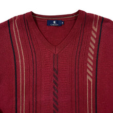 Load image into Gallery viewer, Vintage CARSON Grandad Patterned Cotton Acrylic V-Neck Sweater Jumper
