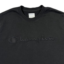 Load image into Gallery viewer, Champion Elite Classic Embroidered Big Logo Spellout Black Crewneck Sweatshirt
