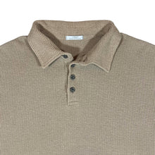 Load image into Gallery viewer, Vintage 90&#39;s ST MICHAEL Marks &amp; Spencer Ribbed Brown Beige Long Sleeve Polo Shirt
