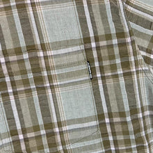 Load image into Gallery viewer, OAKLEY &quot;True Fit&quot; Brown Plaid Check Skater Surfer Short Sleeve Shirt

