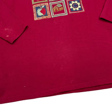 Load image into Gallery viewer, Vintage 90’s TULCHAN Embroidered Cottage Core Patch Collared Sweatshirt
