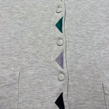 Load image into Gallery viewer, Vintage 90&#39;s SWEATERIA Multi Colour Embroidered Triangle Button Down Cardigan Sweatshirt
