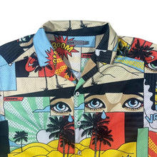 Load image into Gallery viewer, DJAB Par Simons Pop Art Comic Book Abstract Patterned Mesh Short Sleeve Shirt

