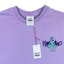Load image into Gallery viewer, MOSSIMO Cartoon Alien Rave Skater Logo Graphic Purple T-Shirt

