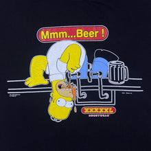 Load image into Gallery viewer, Vintage The Simpsons (2000) "Mmm... Beer!" TV Show Homer Cartoon Graphic Black T-Shirt
