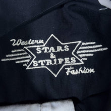 Load image into Gallery viewer, Vintage Stars &amp; Stripes Cowboy Western Black Cotton Long Sleeve Popper Shirt
