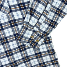 Load image into Gallery viewer, Vintage Identic White Orange Blue Plaid Check Long Sleeve Flannel Shirt
