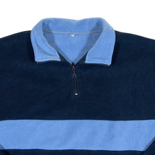 Load image into Gallery viewer, Vintage Classic Navy Blue Colour Block Basic 1/4 Zip Fleece Sweatshirt
